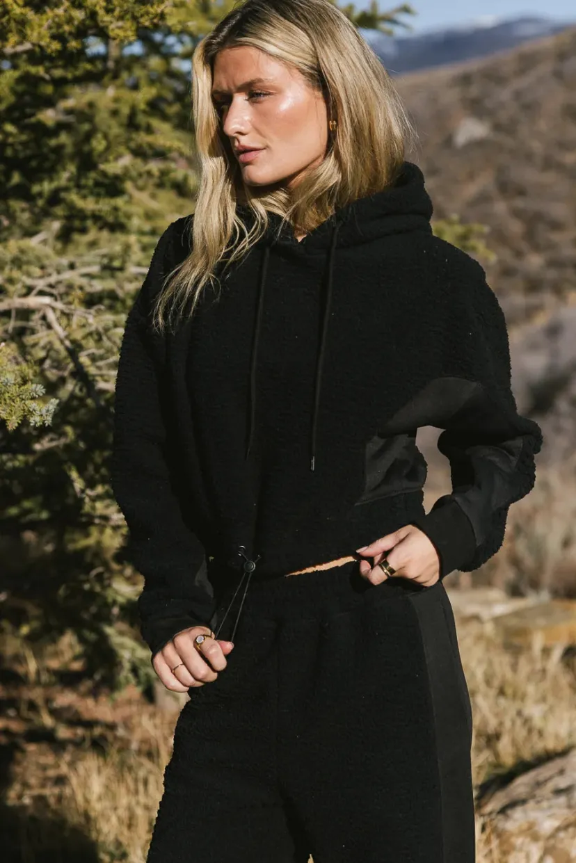 Tops | Sets>Bohme Callie Sherpa Hoodie in - FINAL SALE Black