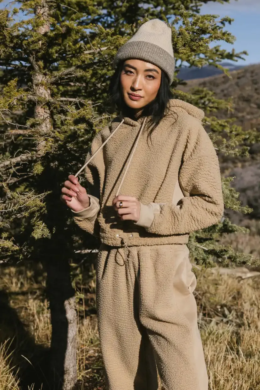 Tops | Sets>Bohme Callie Sherpa Hoodie in - FINAL SALE Camel