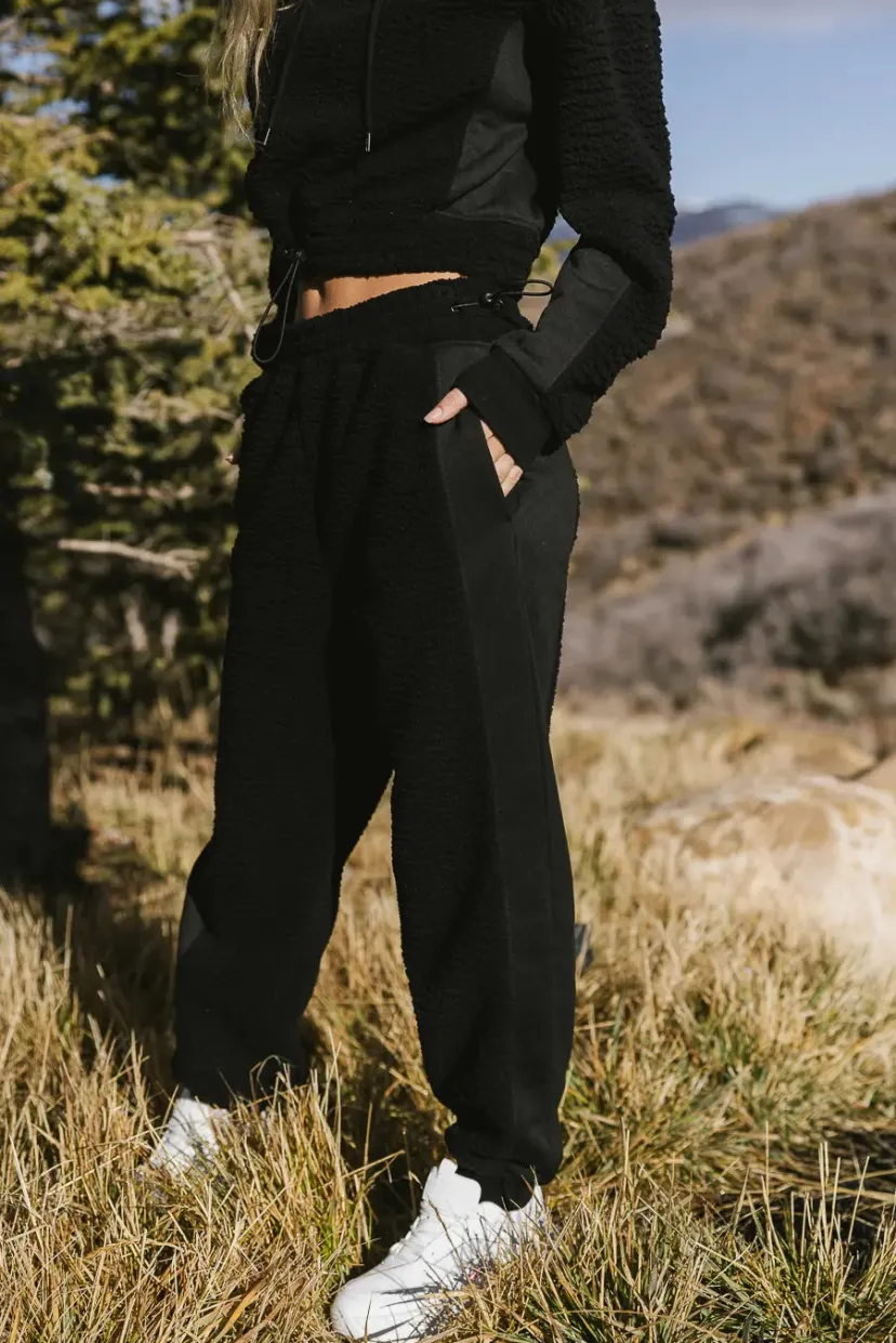 Pants | All Bottoms>Bohme Callie Sherpa Joggers in - FINAL SALE Black