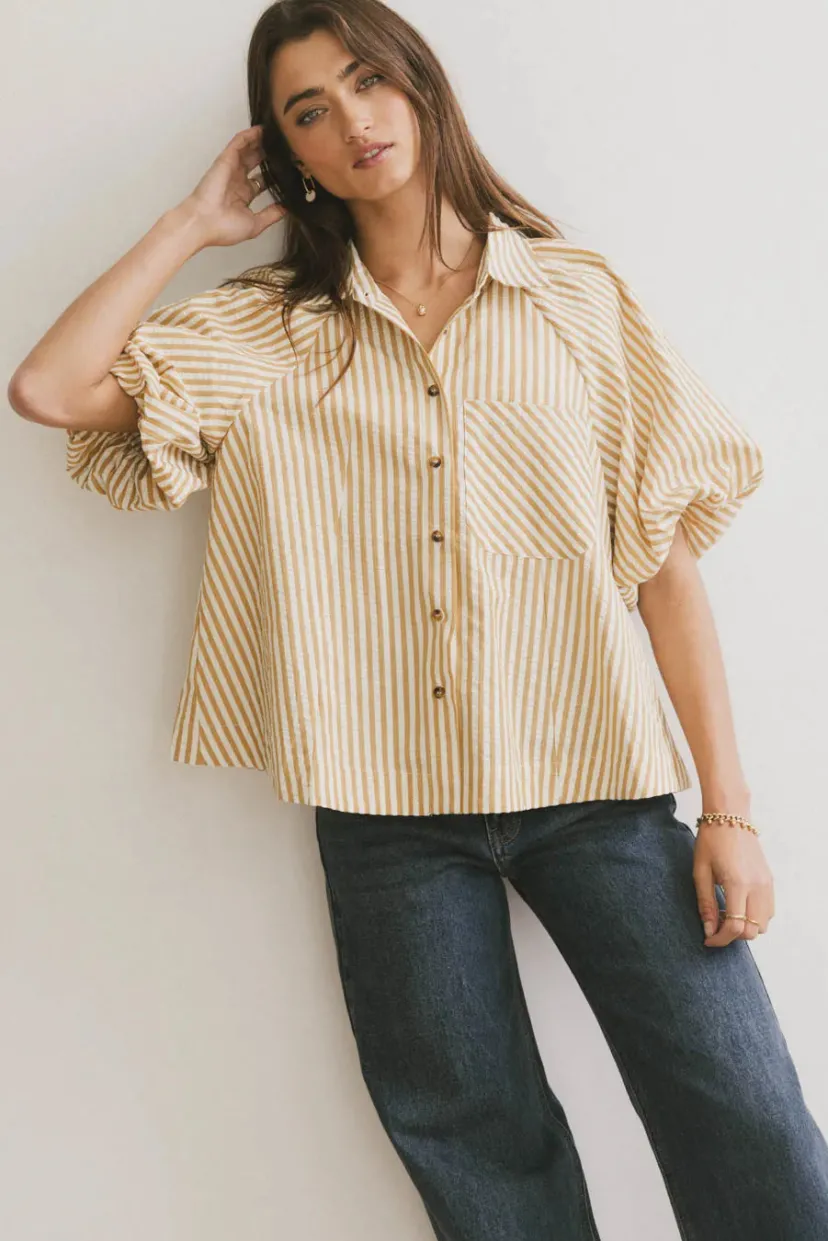 Tops>Bohme Callum Button Up in Mustard