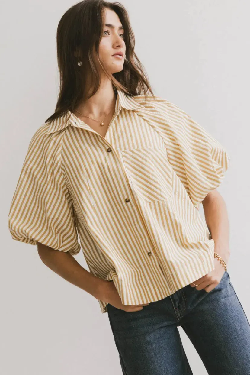 Tops>Bohme Callum Button Up in Mustard