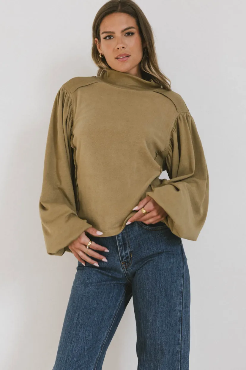 Tops | Sweaters>Bohme Carsyn Sweater in Khaki