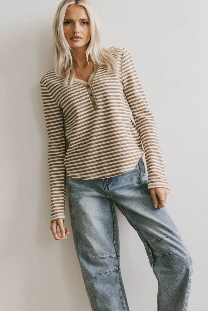 Tops | Tees & Tanks>Bohme Casper Knit Top in Taupe