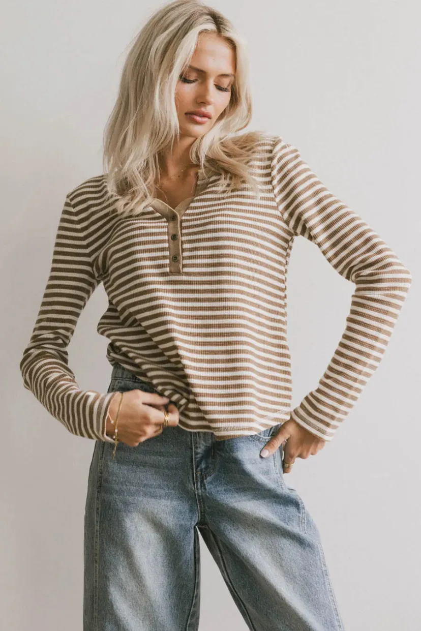 Tops | Tees & Tanks>Bohme Casper Knit Top in Taupe