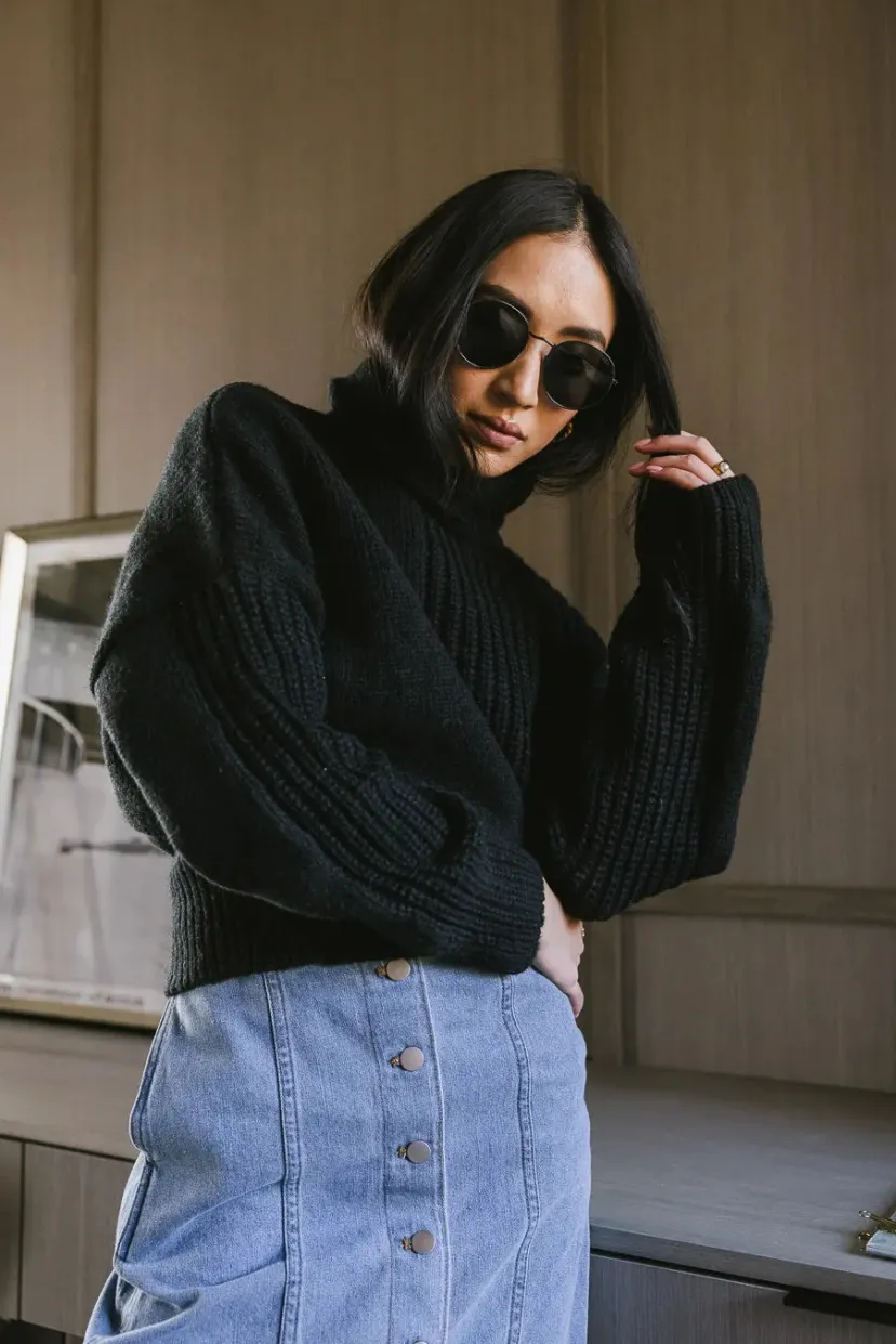 Tops | Sweaters>Bohme Catherine Turtleneck Sweater in - FINAL SALE Black