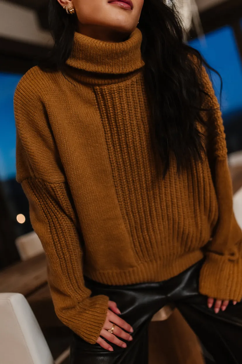 Tops | Sweaters>Bohme Catherine Turtleneck Sweater in Brown