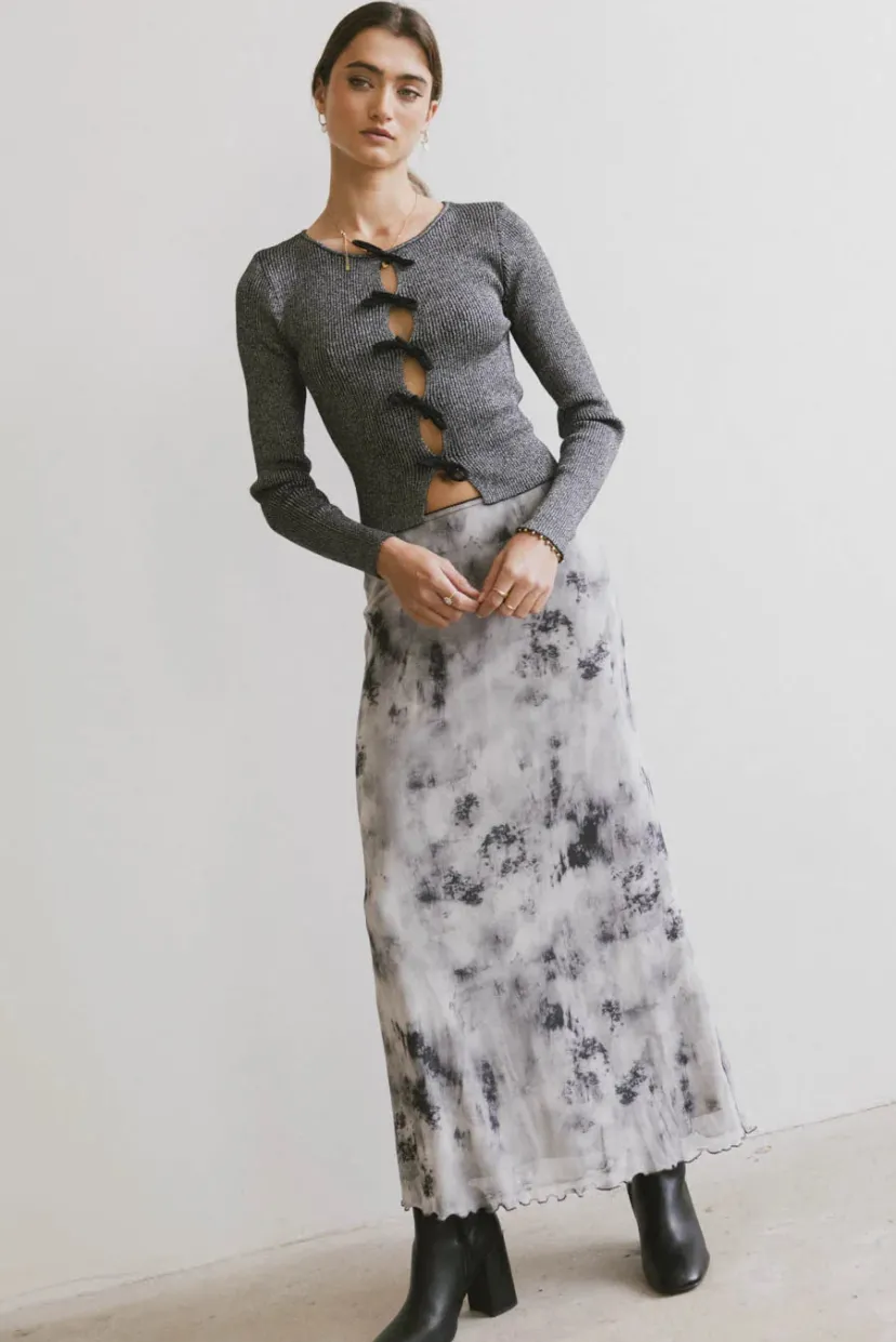 Skirts | All Bottoms>Bohme Chandler Abstract Maxi Skirt in Grey