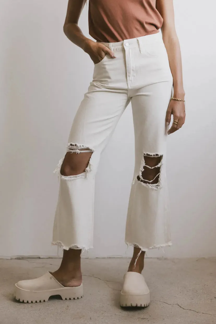 Denim | All Bottoms>Bohme Charlie Distressed Jeans in - FINAL SALE Ivory