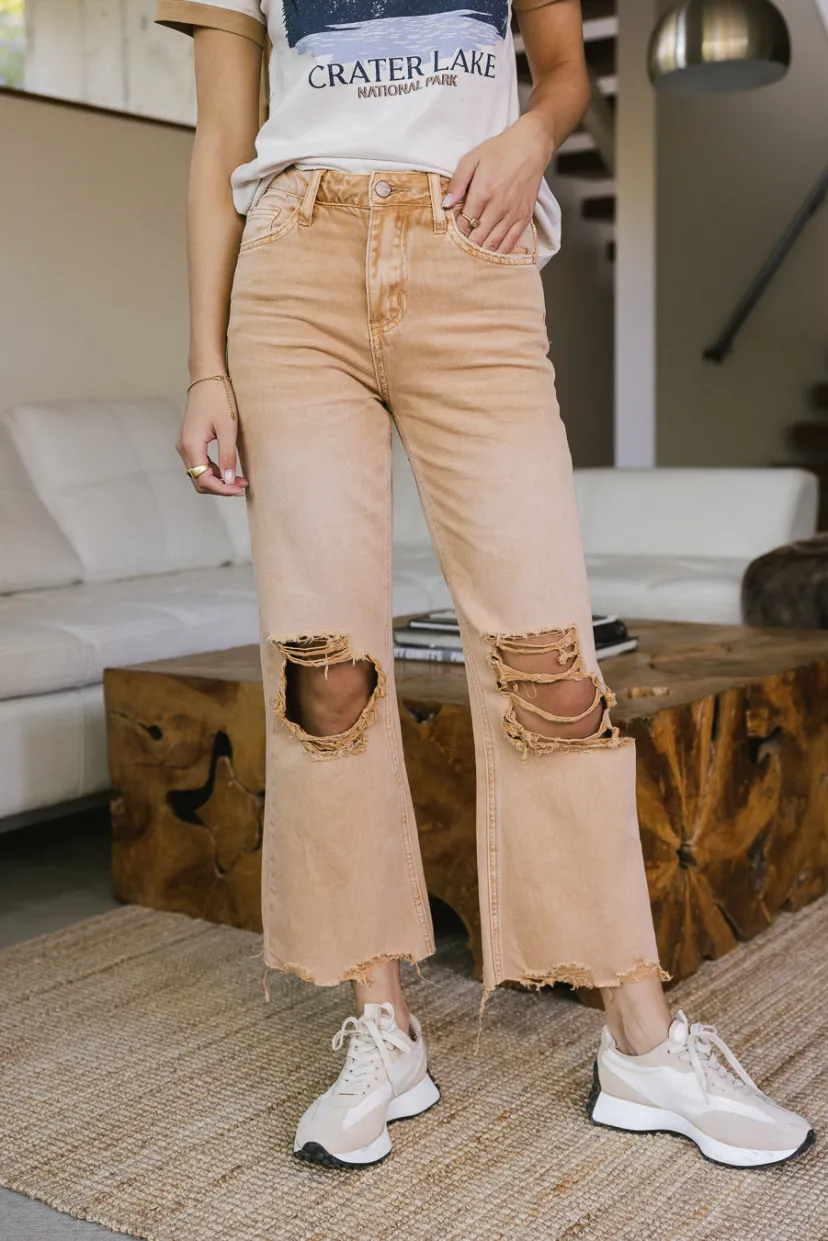 Denim | All Bottoms>Bohme Charlie Distressed Jeans in - FINAL SALE Mustard