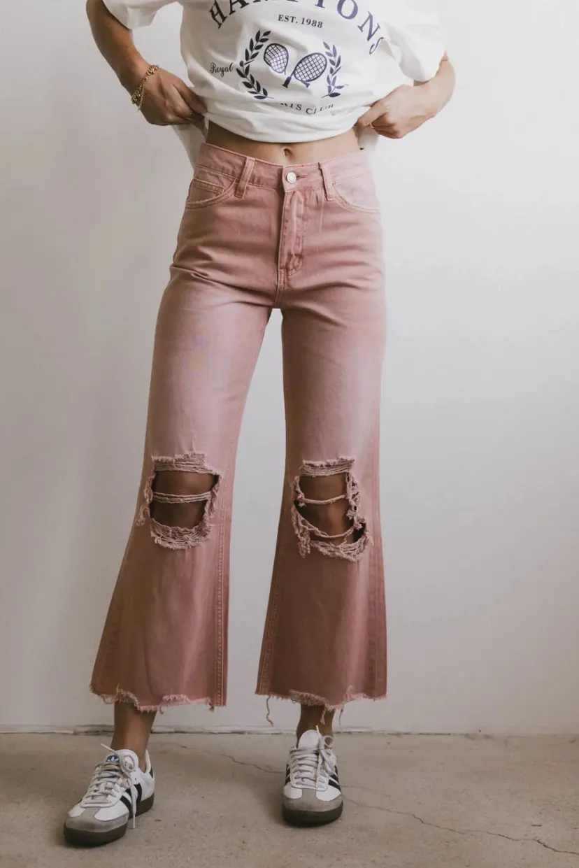 Denim | All Bottoms>Bohme Charlie Distressed Jeans in - FINAL SALE Salmon