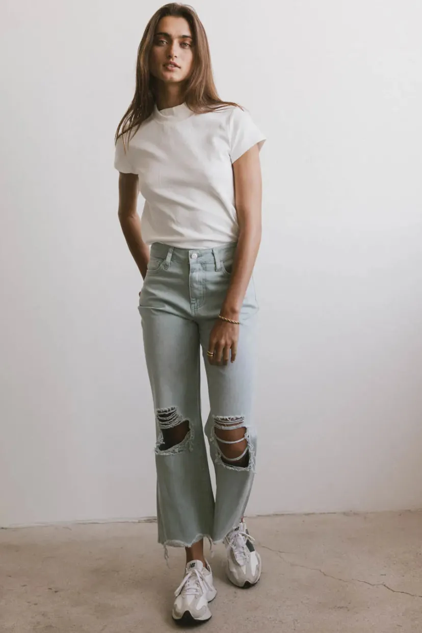 Denim | All Bottoms>Bohme Charlie Distressed Jeans in - FINAL SALE Seafoam