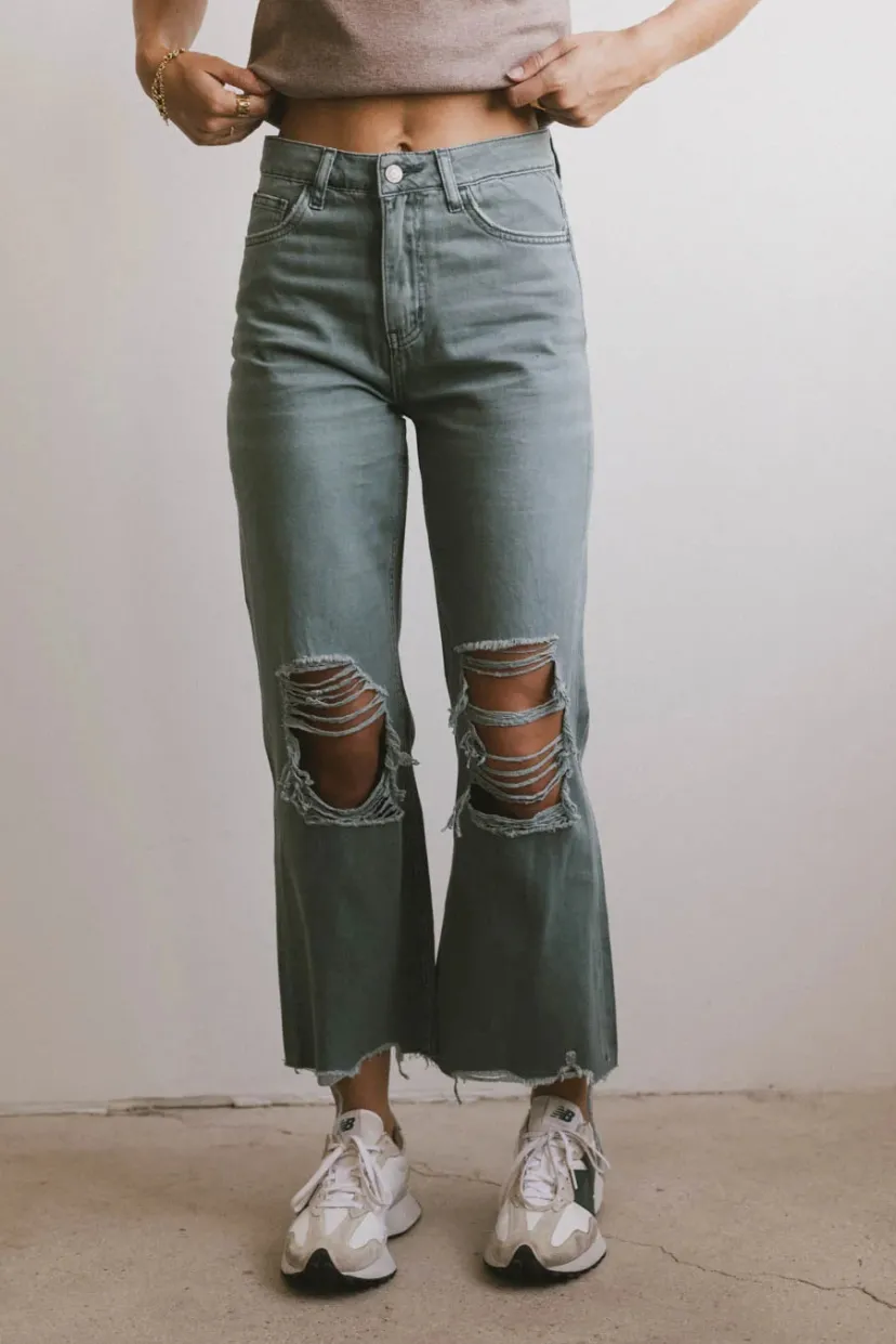 Denim | All Bottoms>Bohme Charlie Distressed Jeans in - FINAL SALE Teal