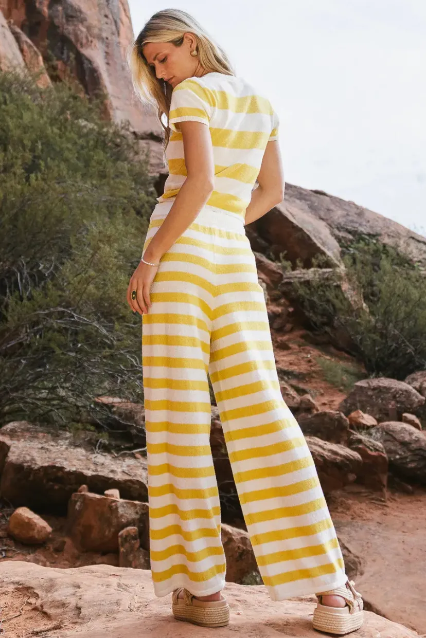 Pants | All Bottoms>Bohme Charly Striped Pants in - FINAL SALE Yellow