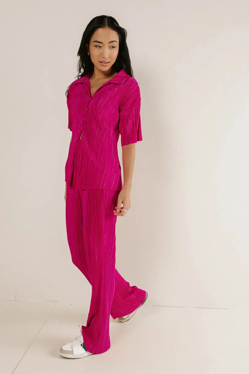 Pants | All Bottoms>Bohme Clara Ribbed Pants in - FINAL SALE Pink