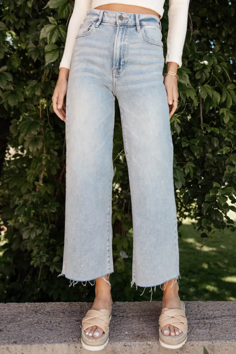 Denim | All Bottoms>Bohme Colette Wide Leg Jeans in Light Wash Lightwash