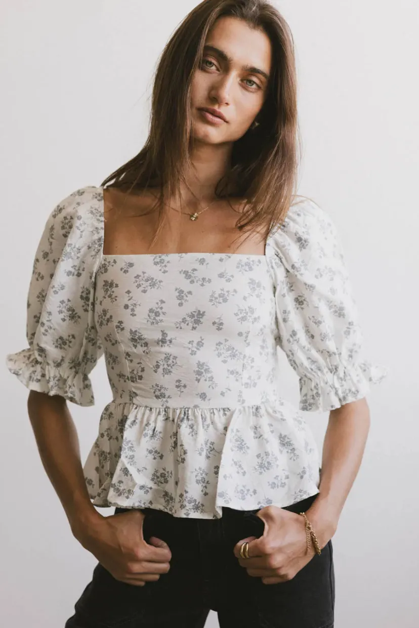 Tops | Blouses>Bohme Connie Ditsy Floral Peplum Top