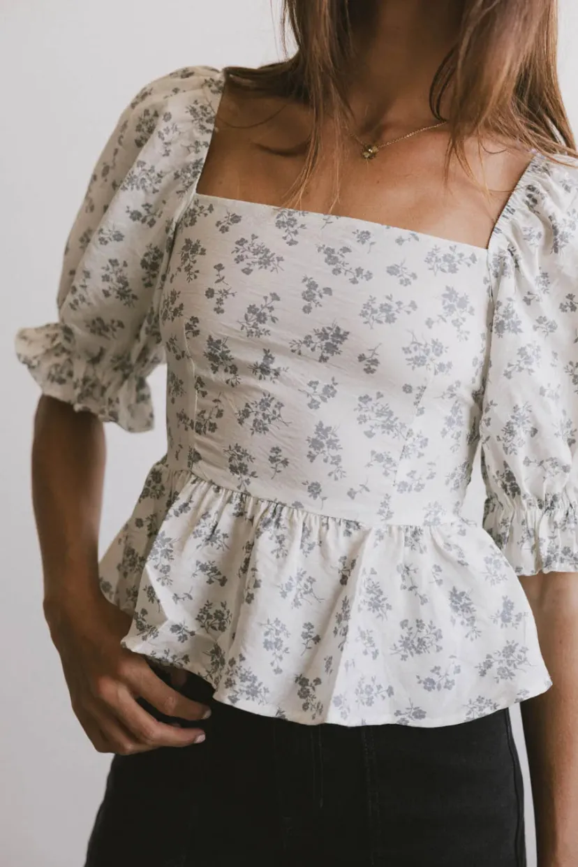 Tops | Blouses>Bohme Connie Ditsy Floral Peplum Top