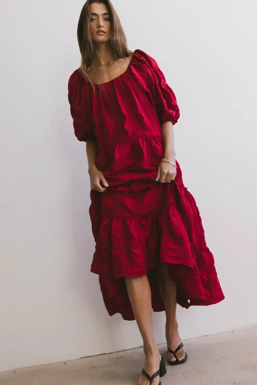 Dresses>Bohme Corinne Tie Maxi Dress in - FINAL SALE Red