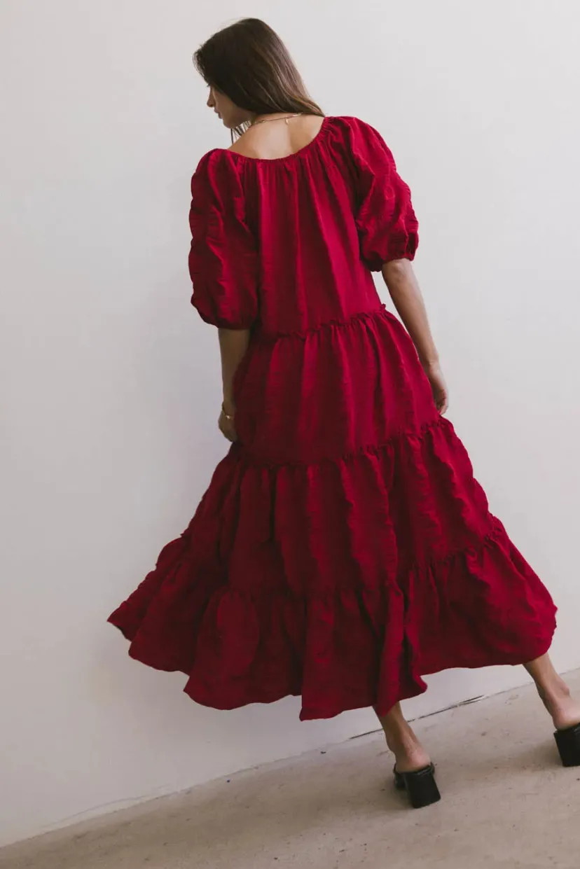 Dresses>Bohme Corinne Tie Maxi Dress in - FINAL SALE Red
