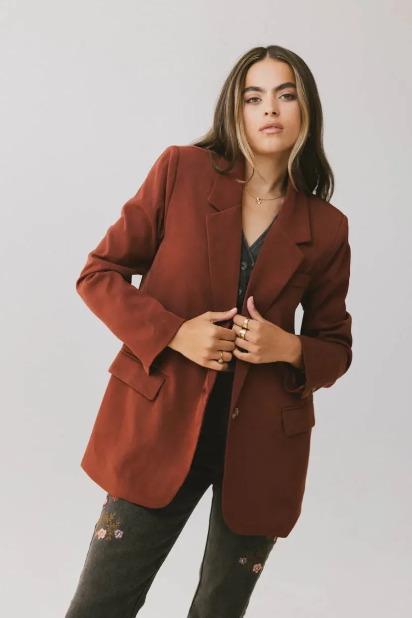 Jackets>Bohme Crystal Blazer in Brick