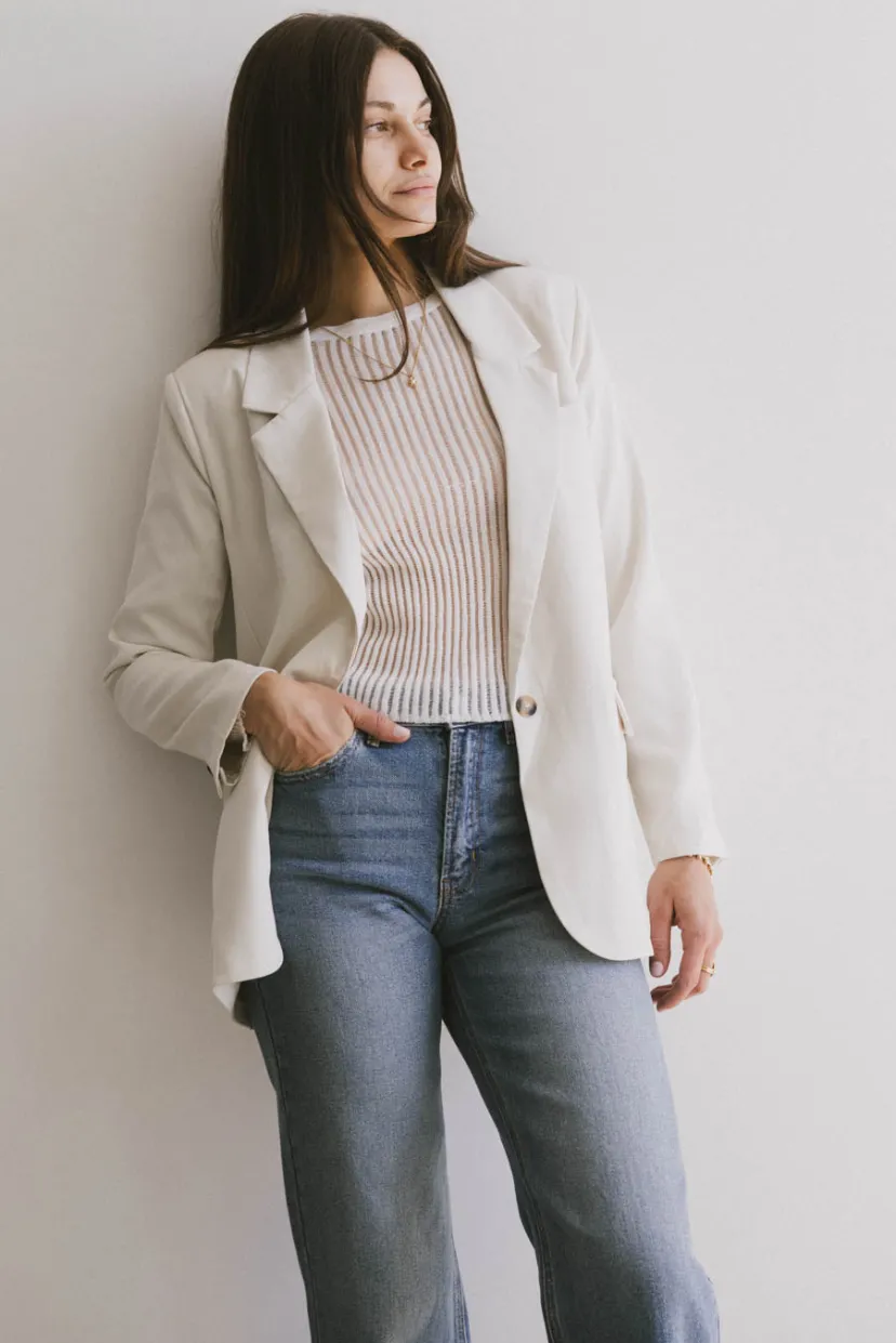 Tops | Jackets>Bohme Crystal Blazer in Cream