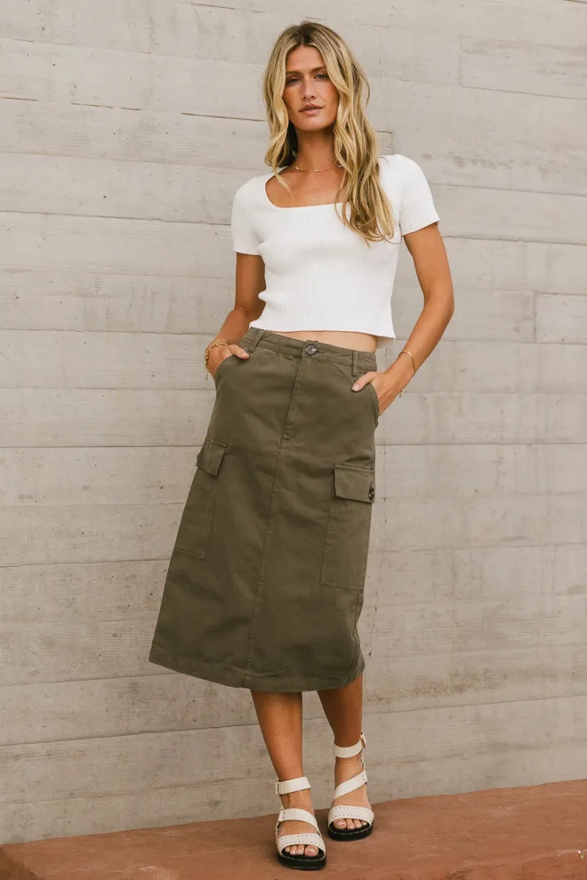 Skirts | All Bottoms>Bohme Damon Cargo Skirt in Olive