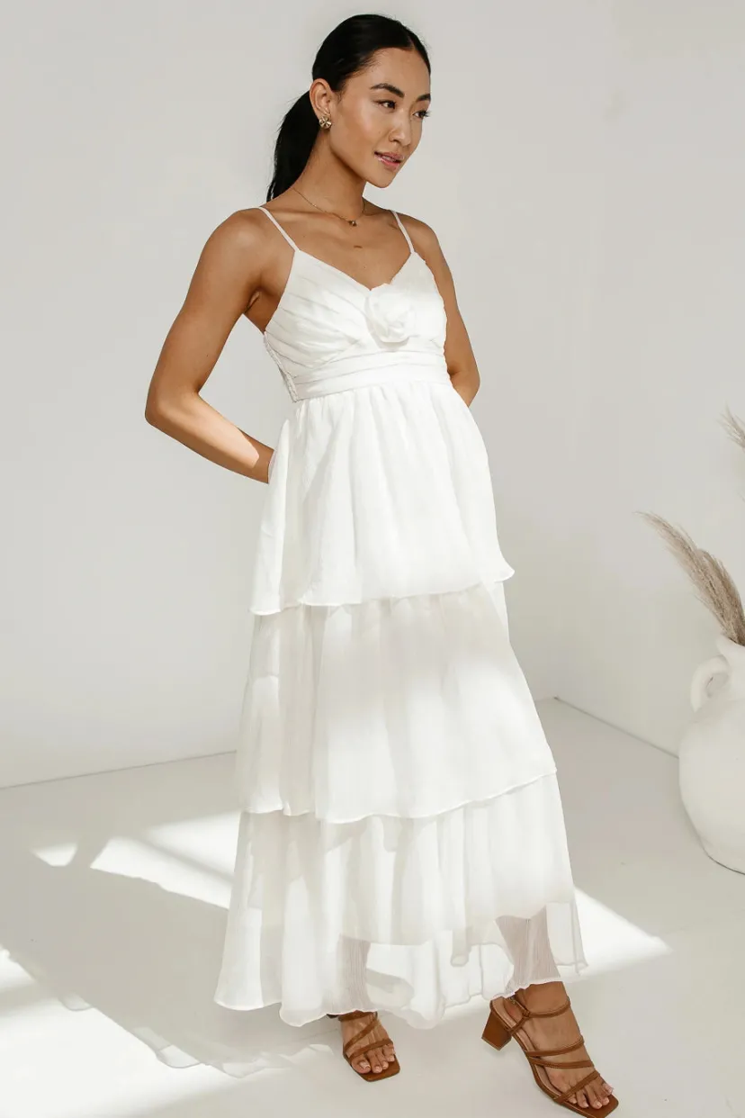 Dresses | Midi Dresses>Bohme Dani Midi Dress in Ivory - FINAL SALE