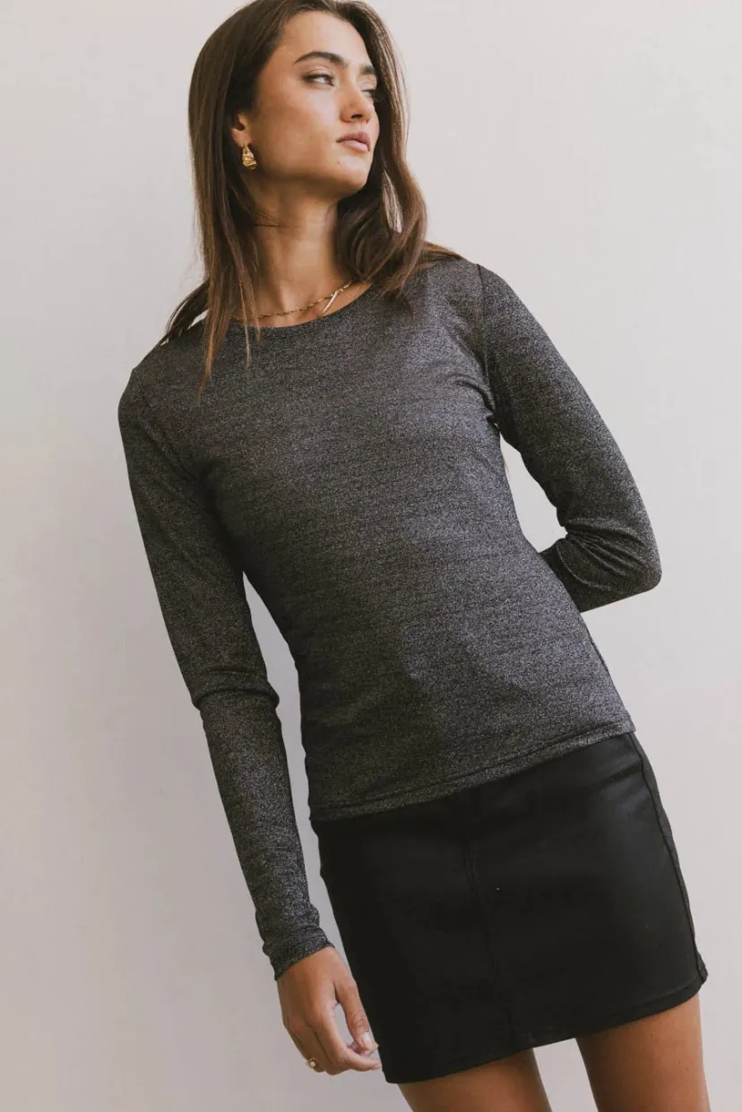 Tops | Tees & Tanks>Bohme Della Shimmer Top in Black