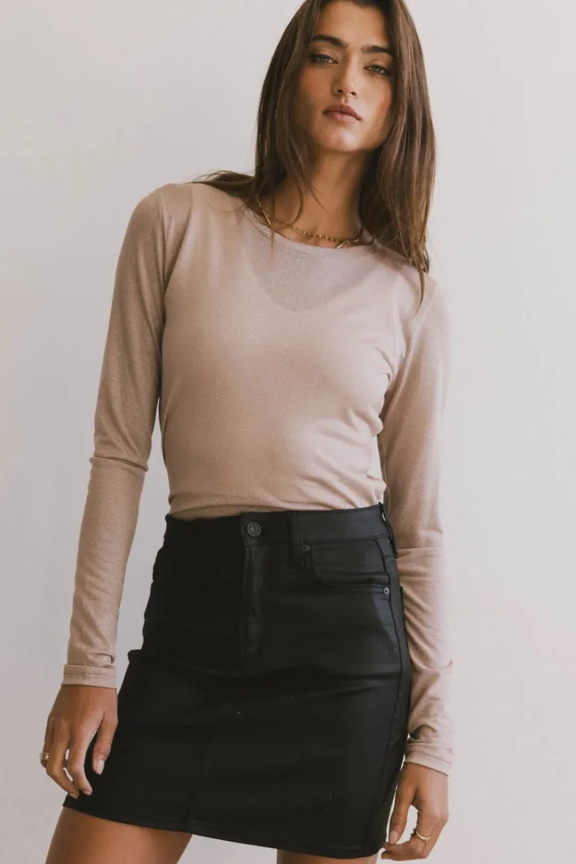 Tops | Tees & Tanks>Bohme Della Shimmer Top in Mauve