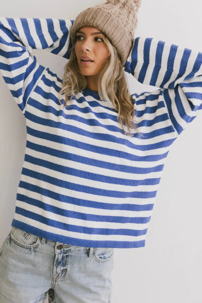 Tops | Sweaters>Bohme Destinia Striped Top in Blue