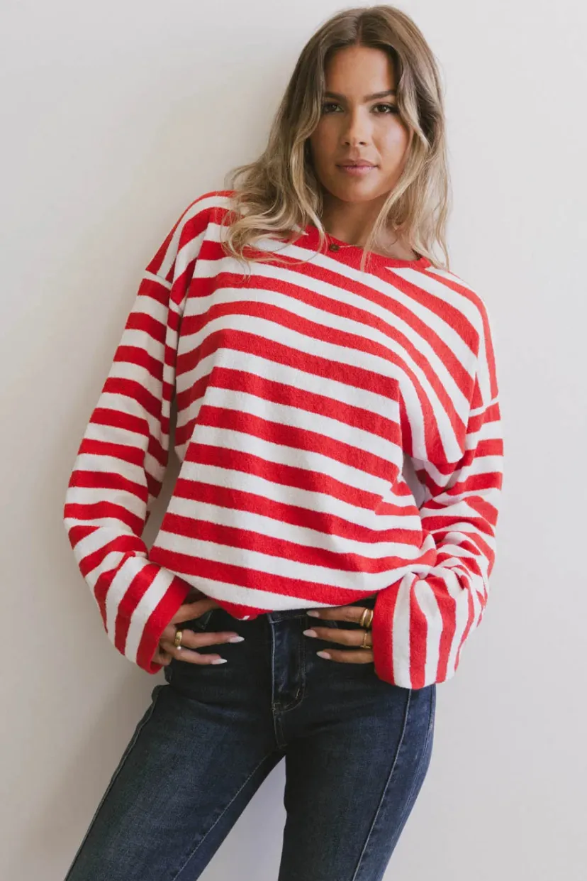 Tops | Sweaters>Bohme Destinia Striped Top in Red