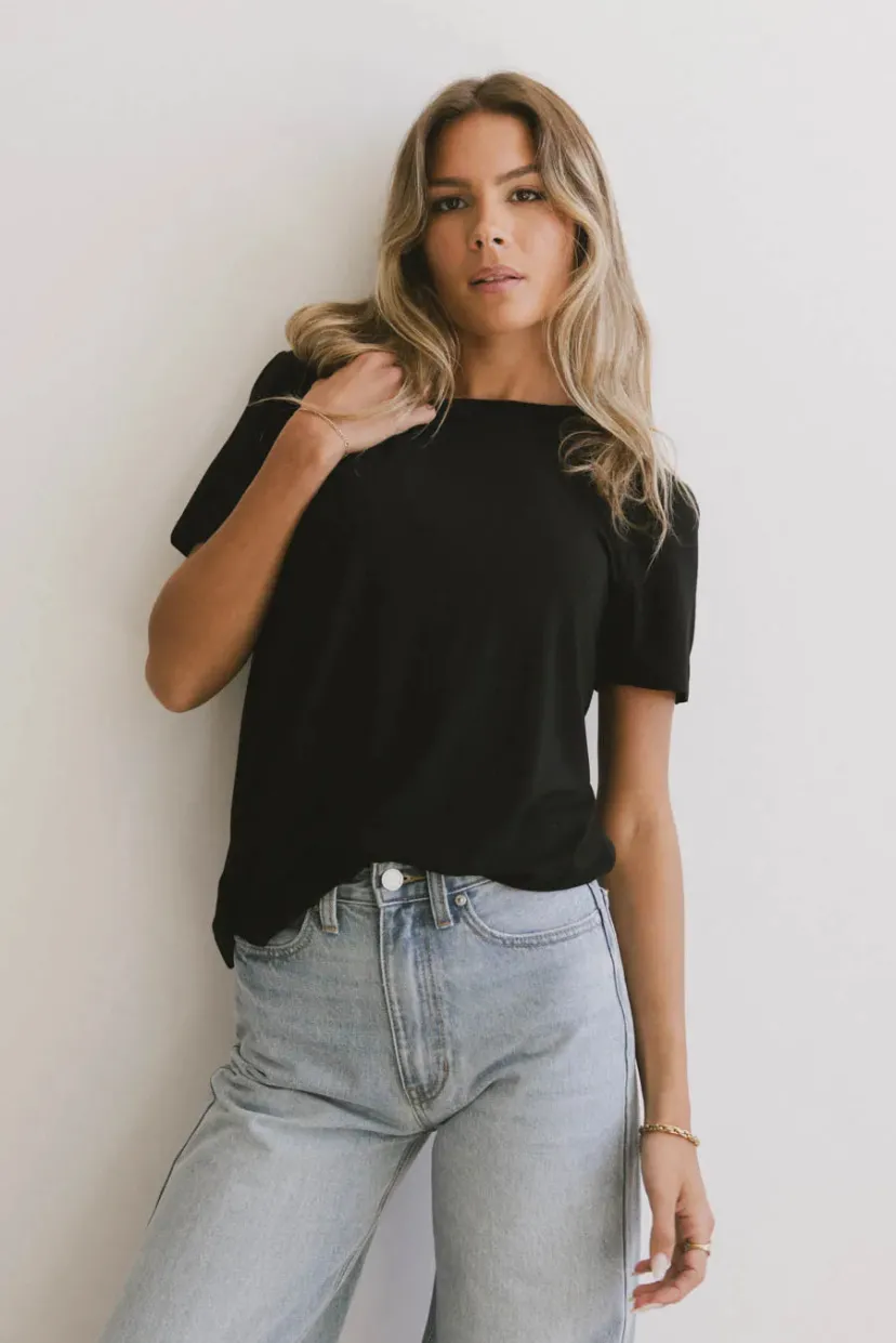 Tops | Essentials>Bohme Dia Basic Tee in Black