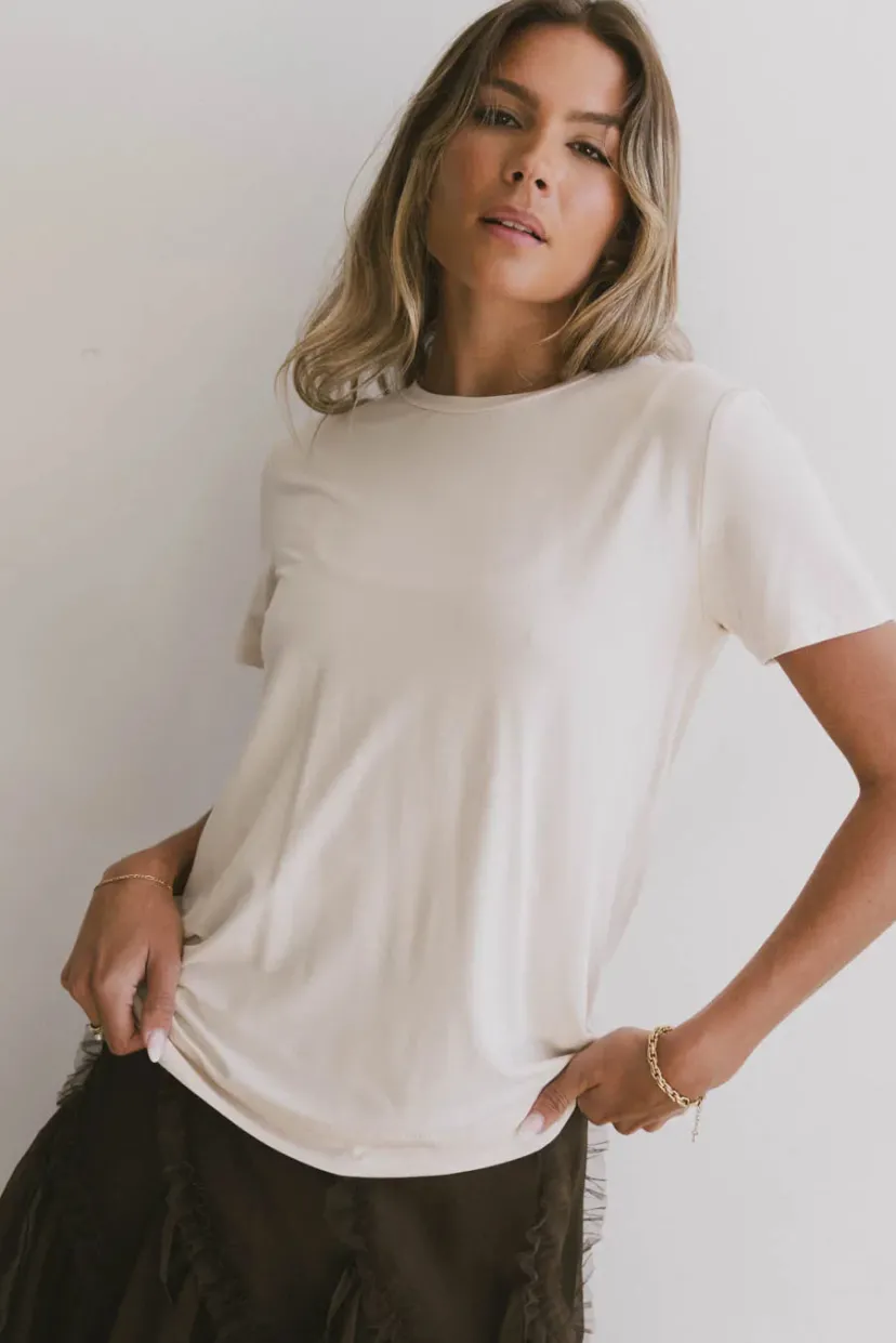 Tops>Bohme Dia Basic Tee in Natural