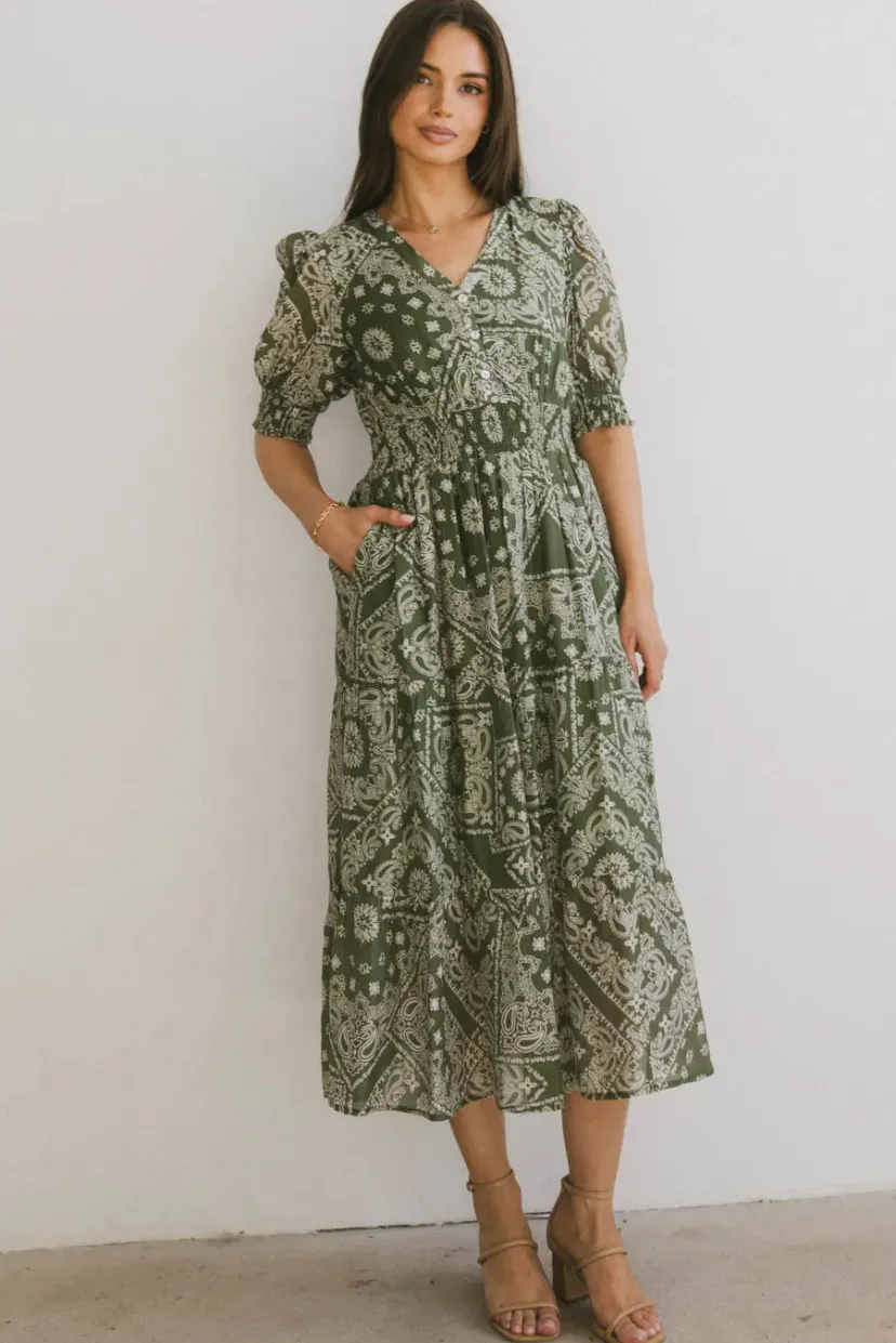 Dresses | Midi Dresses>Bohme Dia Paisley Midi Dress