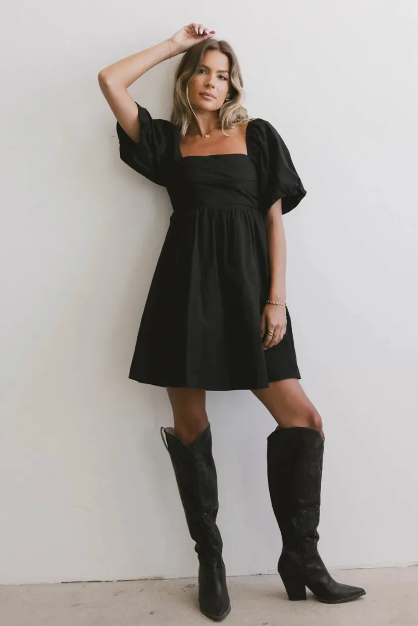 Dresses | Mini Dresses>Bohme Dinah Pleated Mini Dress in Black