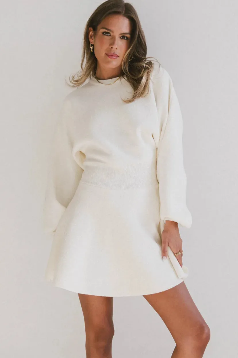 Dresses | Mini Dresses>Bohme Dolores Knit Mini Dress in Cream