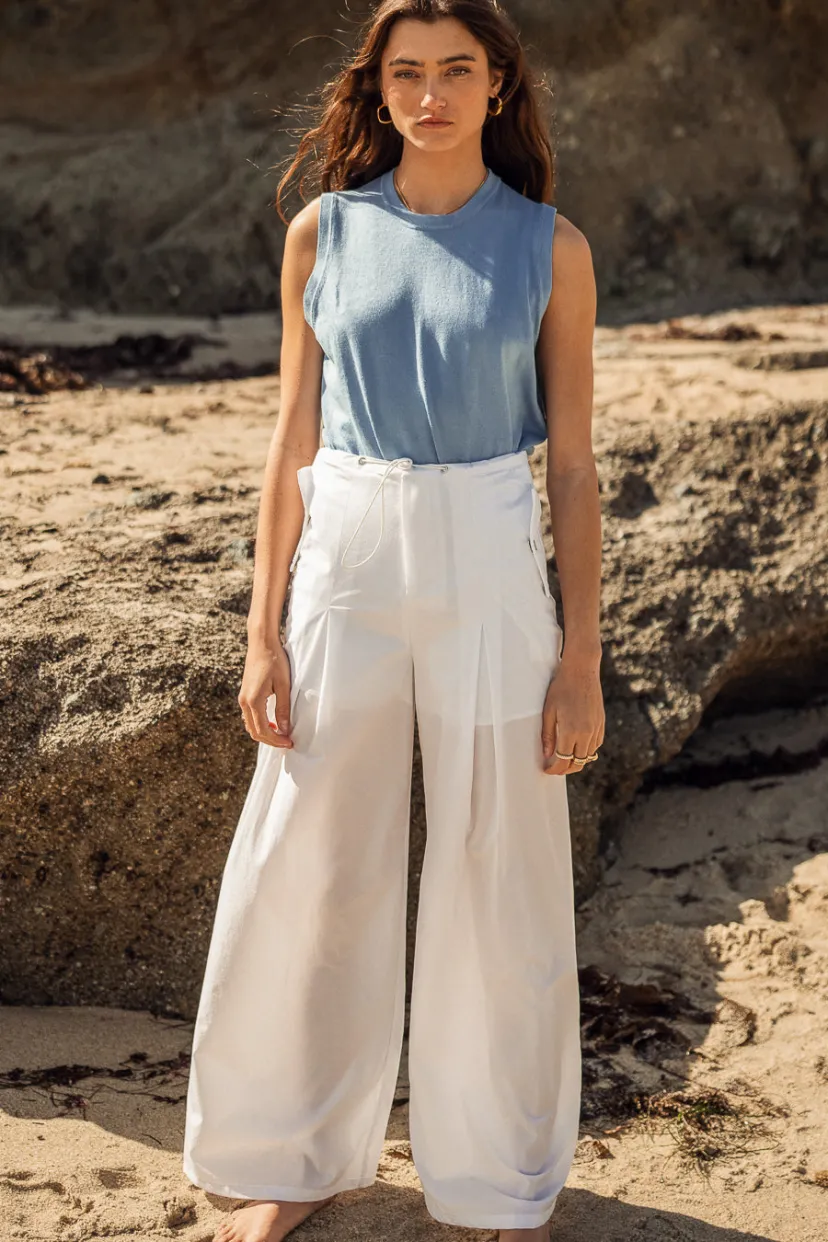 Pants | All Bottoms>Bohme Drea Nylon Pants in - FINAL SALE White