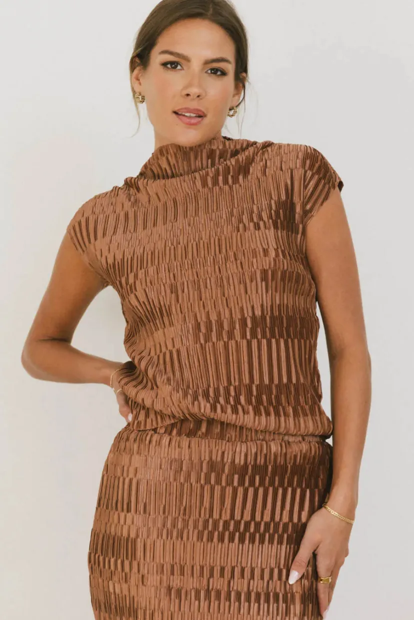 Tops | Sets>Bohme Dream Textured Top in Copper