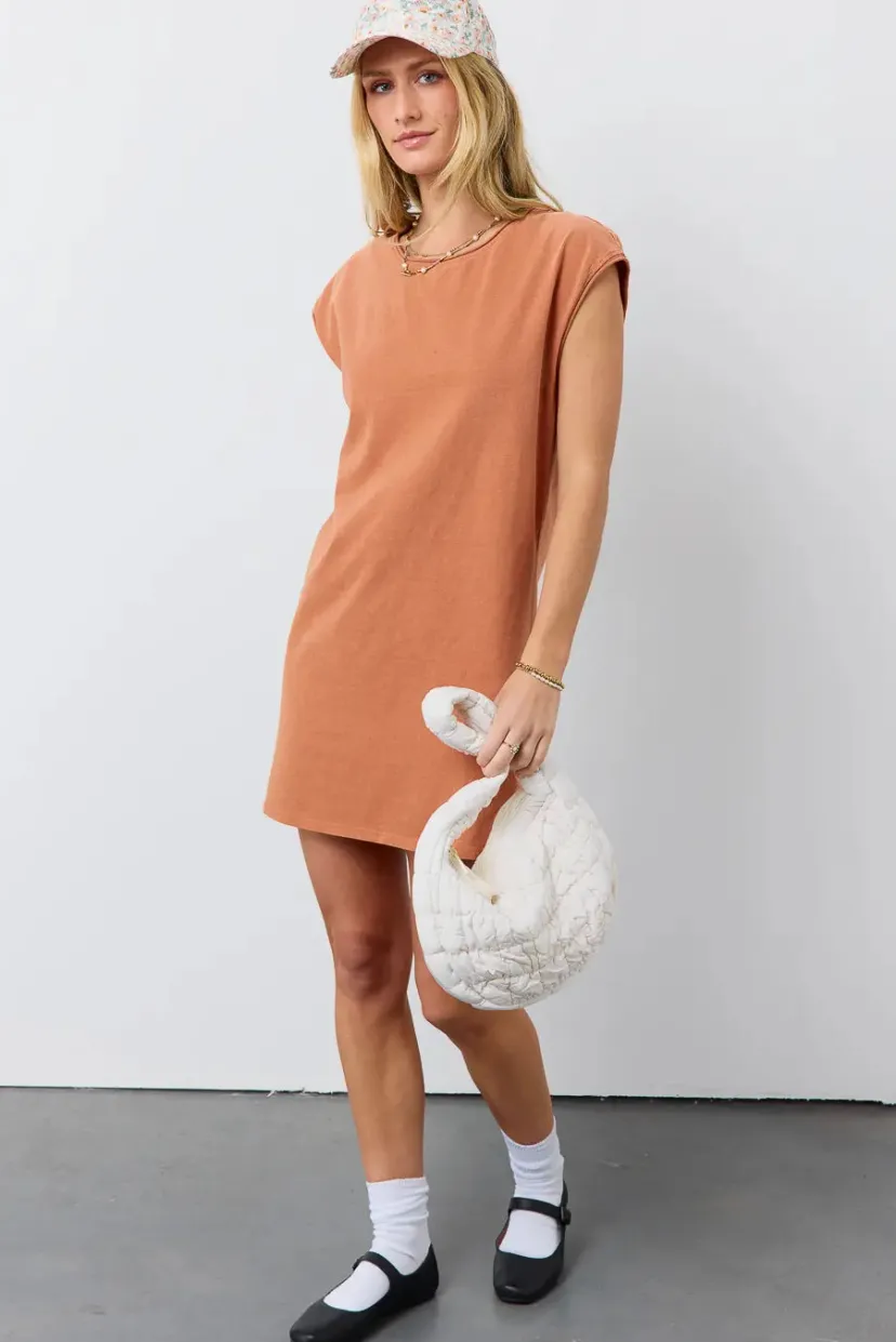 Dresses>Bohme Elena T-Shirt Dress in - FINAL SALE Clay