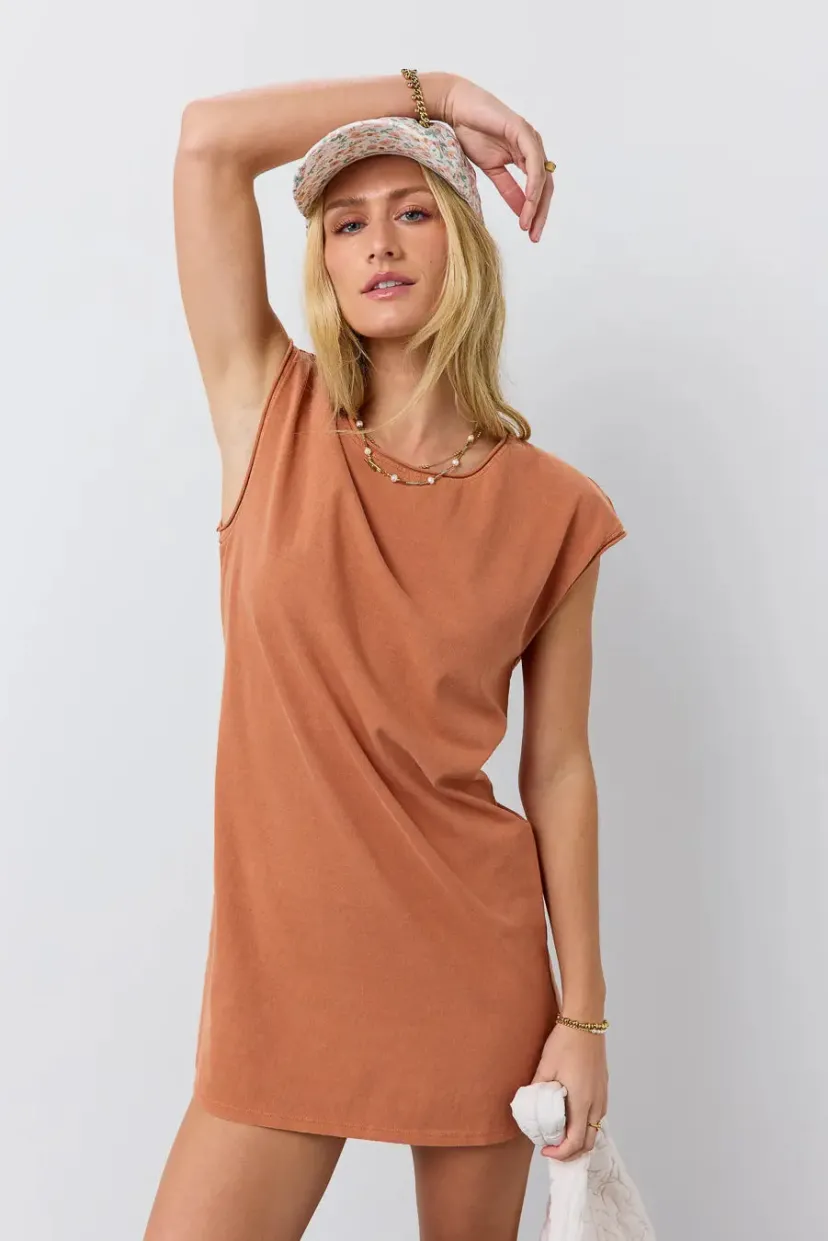 Dresses>Bohme Elena T-Shirt Dress in - FINAL SALE Clay