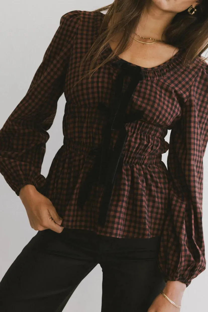 Tops | Blouses>Bohme Ella Tie Peplum Blouse