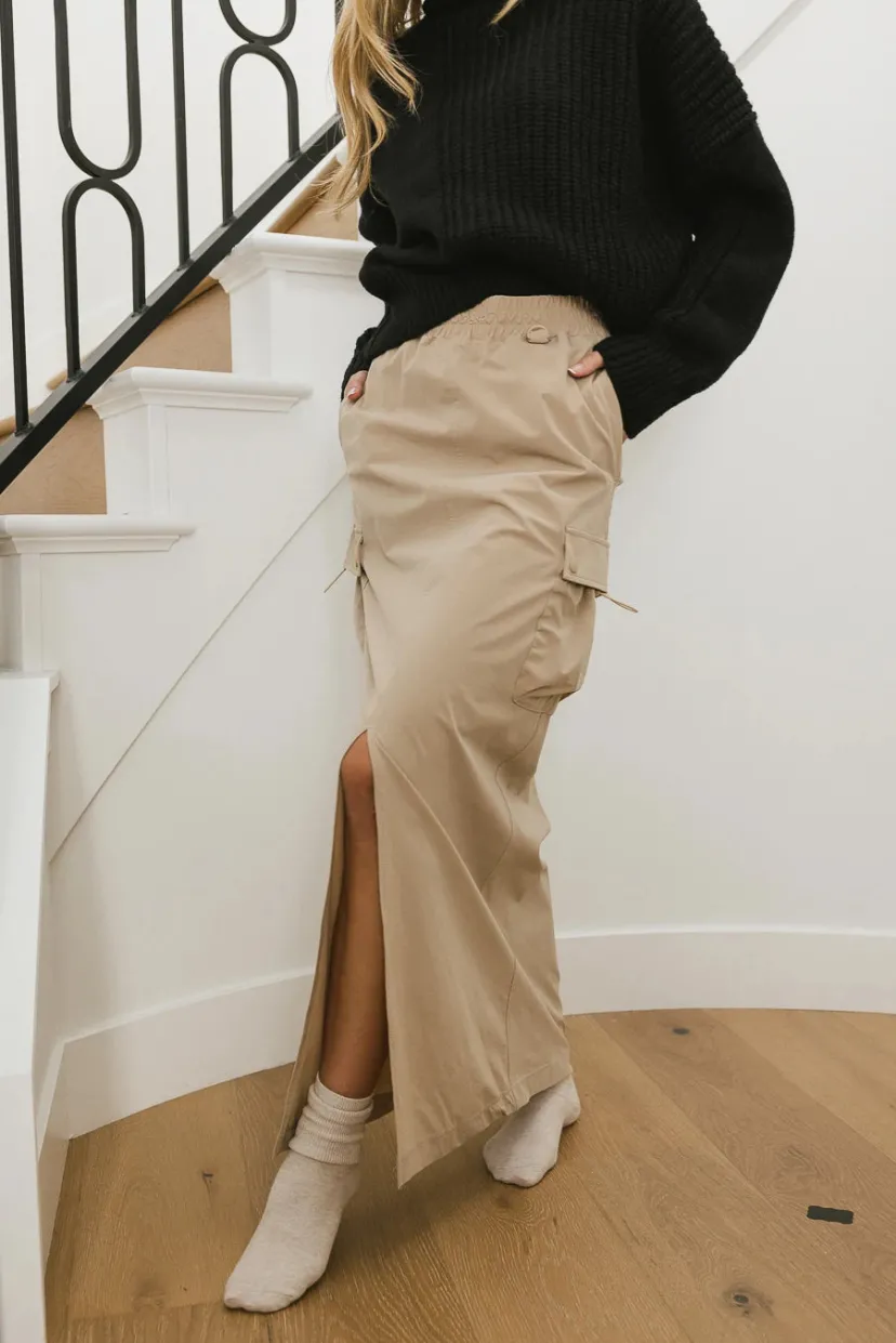 Skirts | All Bottoms>Bohme Ellie Cargo Skirt in Taupe