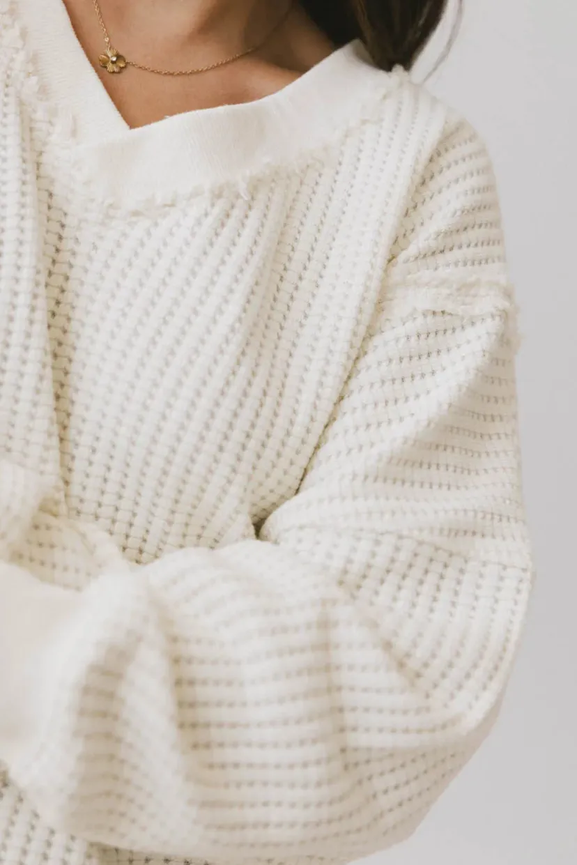 Tops>Bohme Ellis Waffle Knit Top in Cream