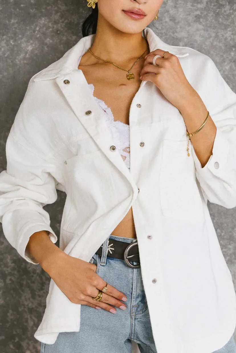 Jackets>Bohme Eloise Denim Jacket in Ivory