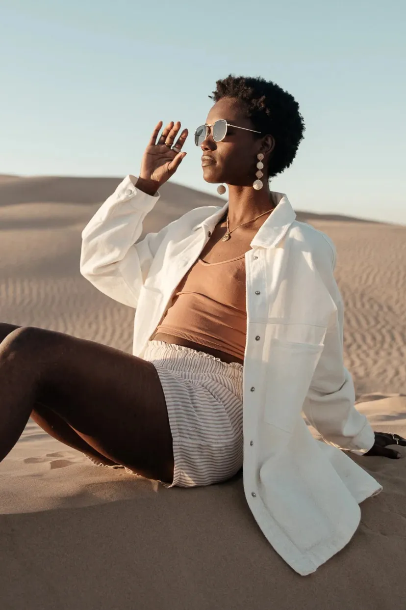 Jackets>Bohme Eloise Denim Jacket in Ivory