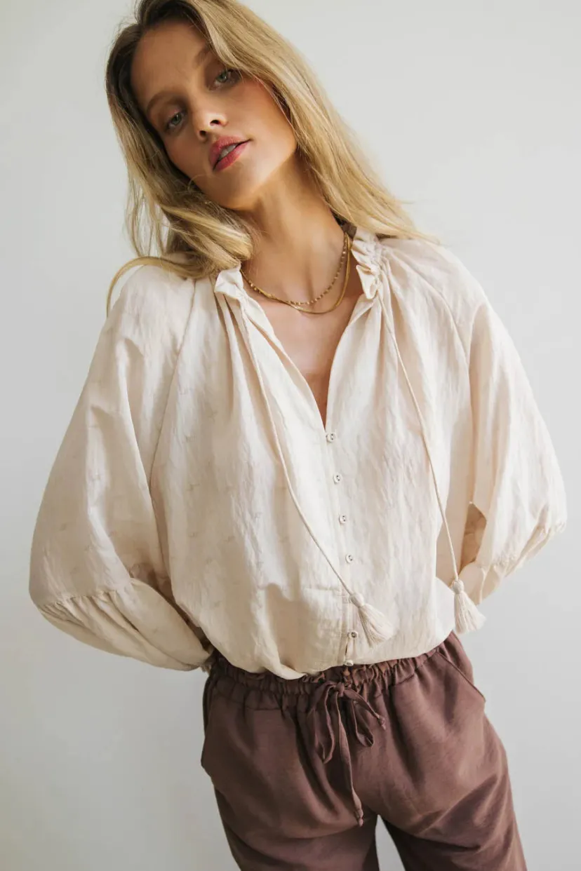 Tops | Blouses>Bohme Elowen Button Up Blouse in Cream