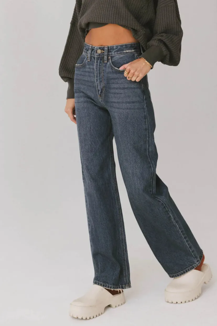 Denim | All Bottoms>Bohme Emiliano Wide Leg Jeans in Dark Wash Darkwash