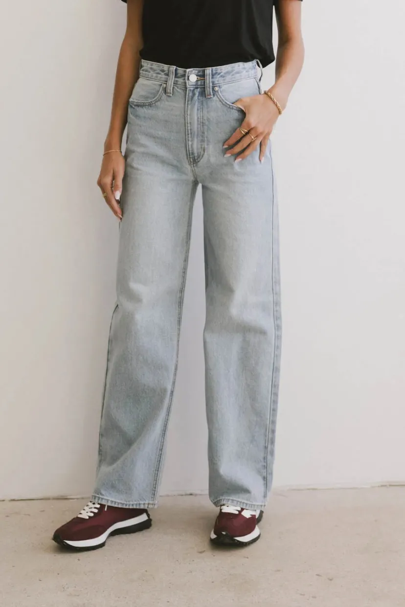 Denim | All Bottoms>Bohme Emiliano Wide Leg Jeans in Light Wash Lightwash