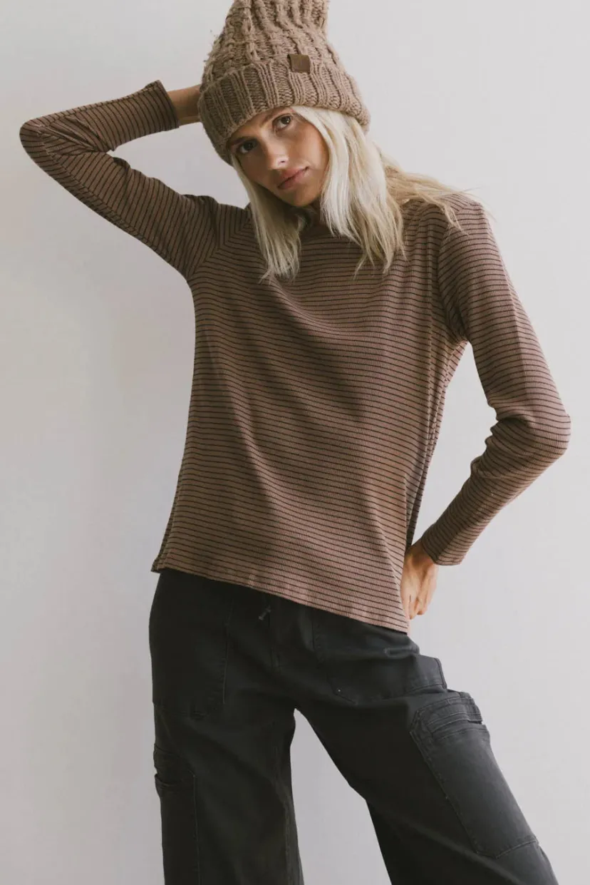 Tops | Tees & Tanks>Bohme Erin Striped Top in Brown