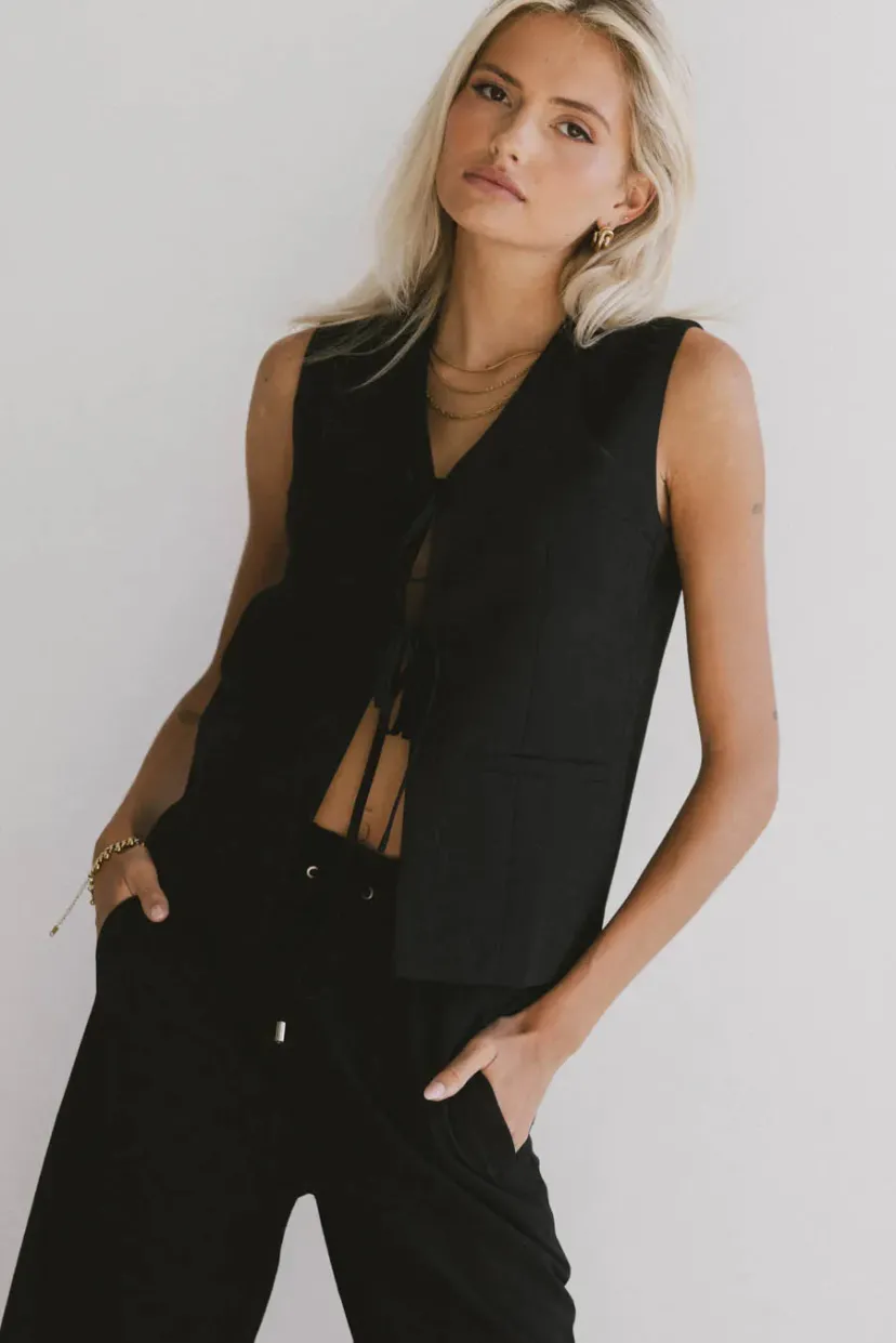 Tops | Sets>Bohme Eslyn Oversized Vest in Black